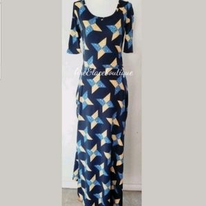 LULAROE ANA STRETCH KNIT MAXI DRESS SZ S 4 6